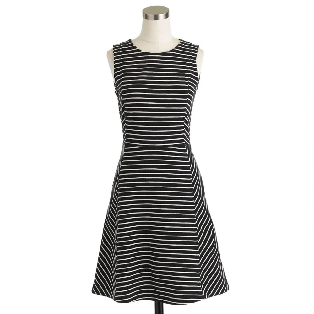 J.Crew Black and White Striped Dress Size XXS